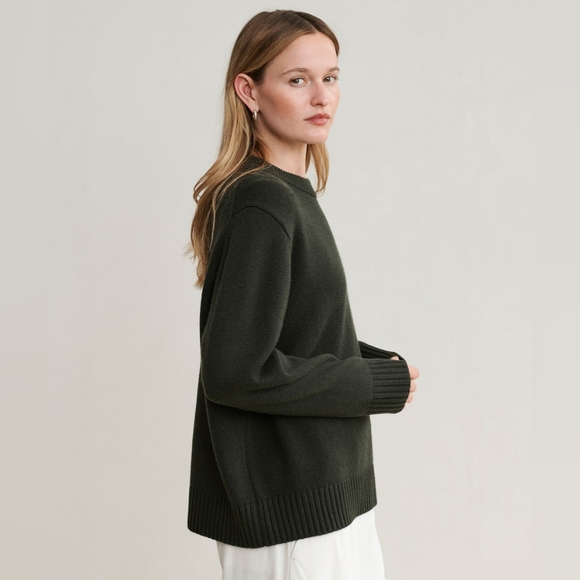 Jenni Kayne Oversized Cashmere Sweater Forest Dark Green Medium EUC! HP🥳 - Picture 2 of 10